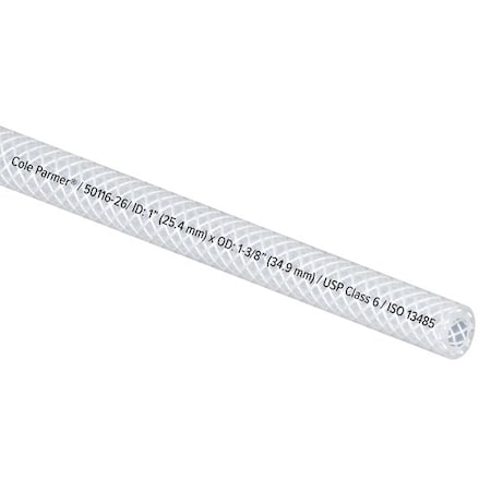 Cole Parmer Reinforced TPE Tubing, Clear, 1in ID x 1-3/8in OD; 25 Ft CP-FLXCBR16-22-25